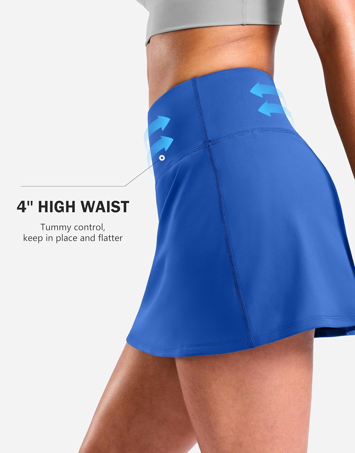 image:imageSANTINY 13515 Skorts for Women with 2 Pockets High Waisted A Line Casual Pickleball Golf Skort Athletic Tennis SkirtRoyal Blue