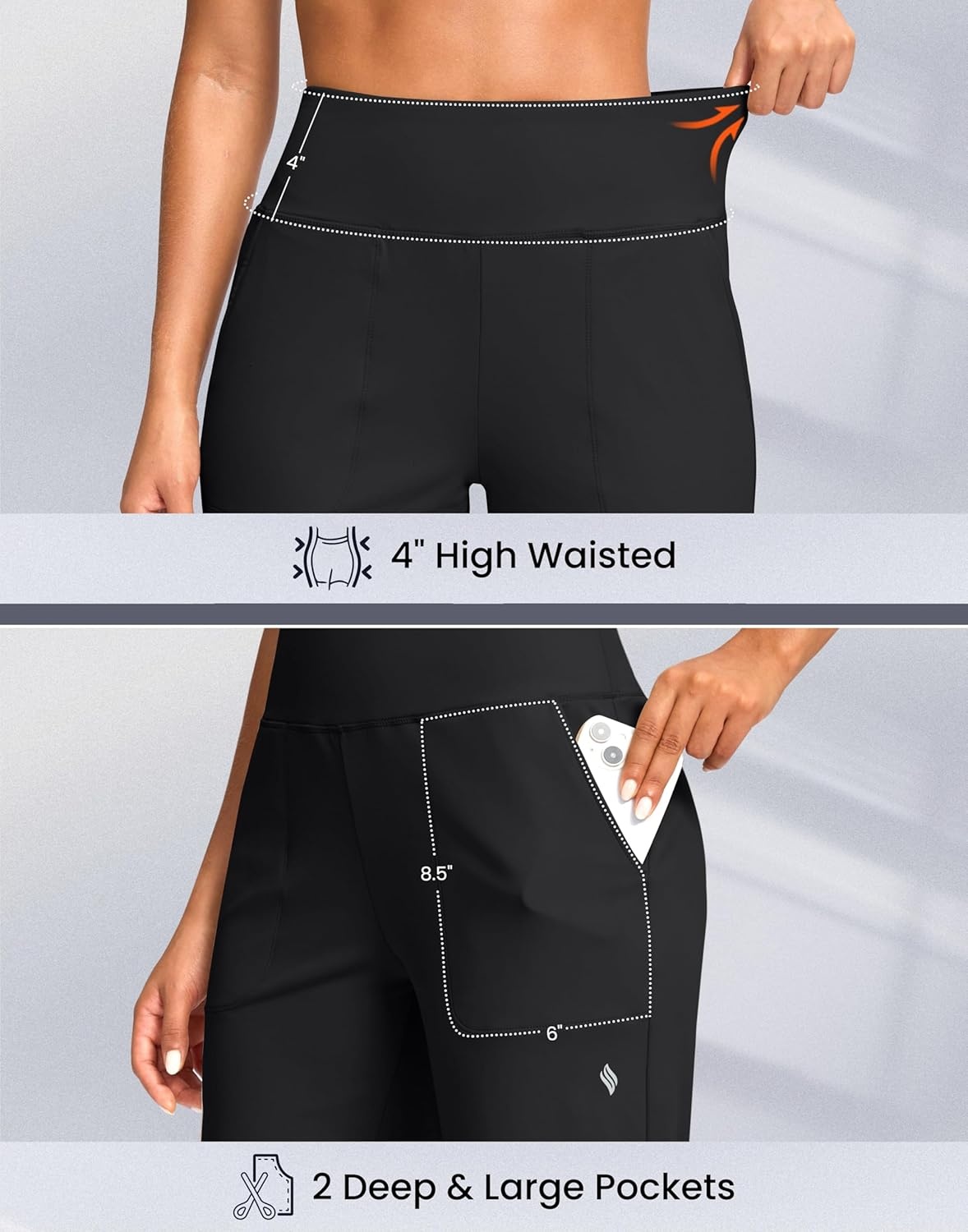 image:imageSANTINY 14 Shorts for Women Knee Length with Pockets High Waisted Stretch Long Bermuda Shorts for Summer Dressy CasualBlack
