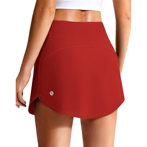 SANTINY Women’s Swim Skirt with 2 Pockets High Waisted Tummy Control Tankini Swimsuit Bathing Suit Bottoms for Women(Red)