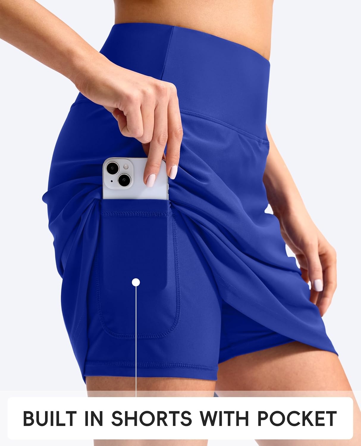 image:imageSANTINY 18 Long Swim Skirts for Women Tummy Control High Waisted Swimsuit Bottoms Modest Bathing Suit SkirtDeep Blue