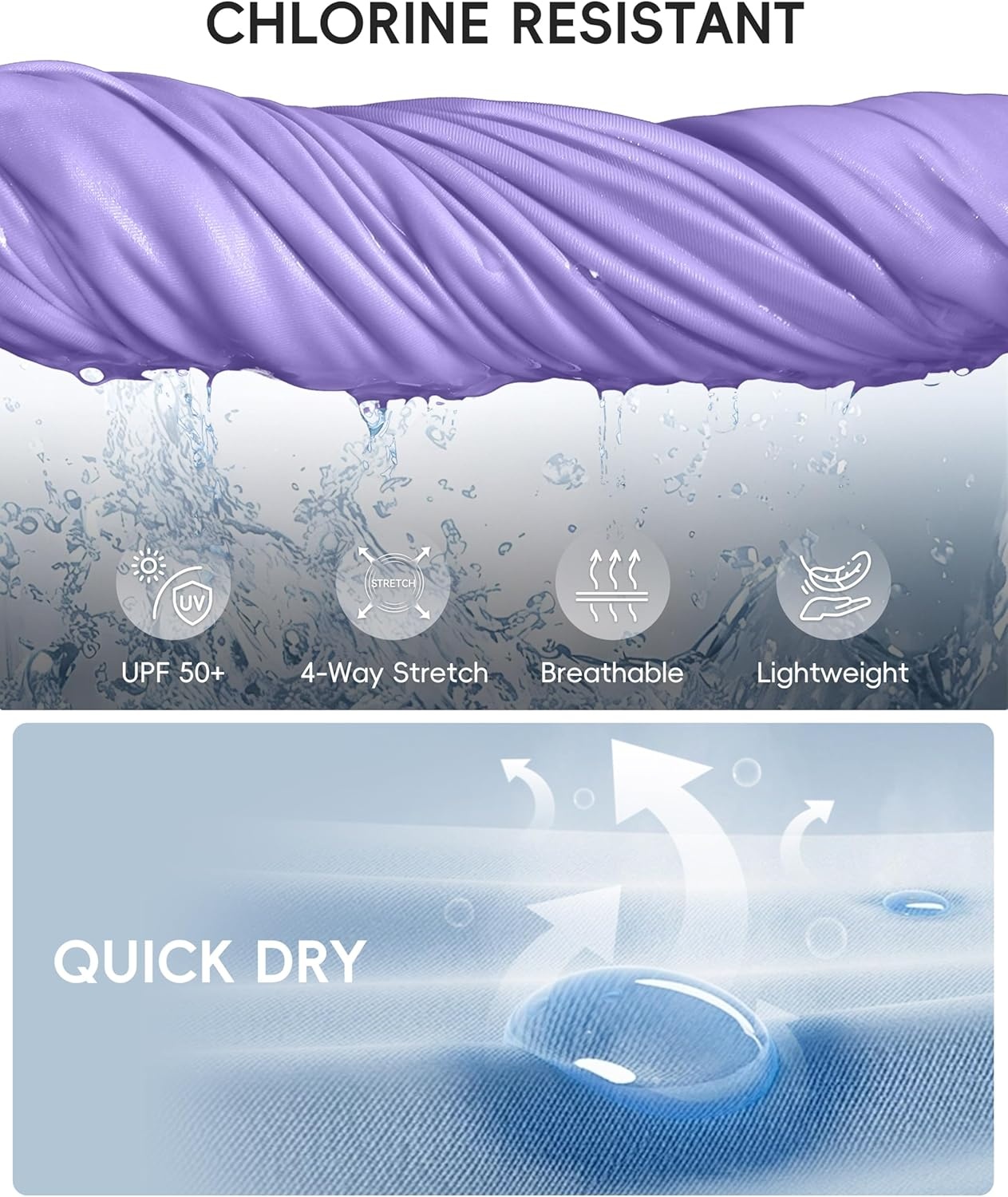 image:imageSANTINY 18 Long Swim Skirts for Women Tummy Control High Waisted Swimsuit Bottoms Modest Bathing Suit SkirtLight Purple