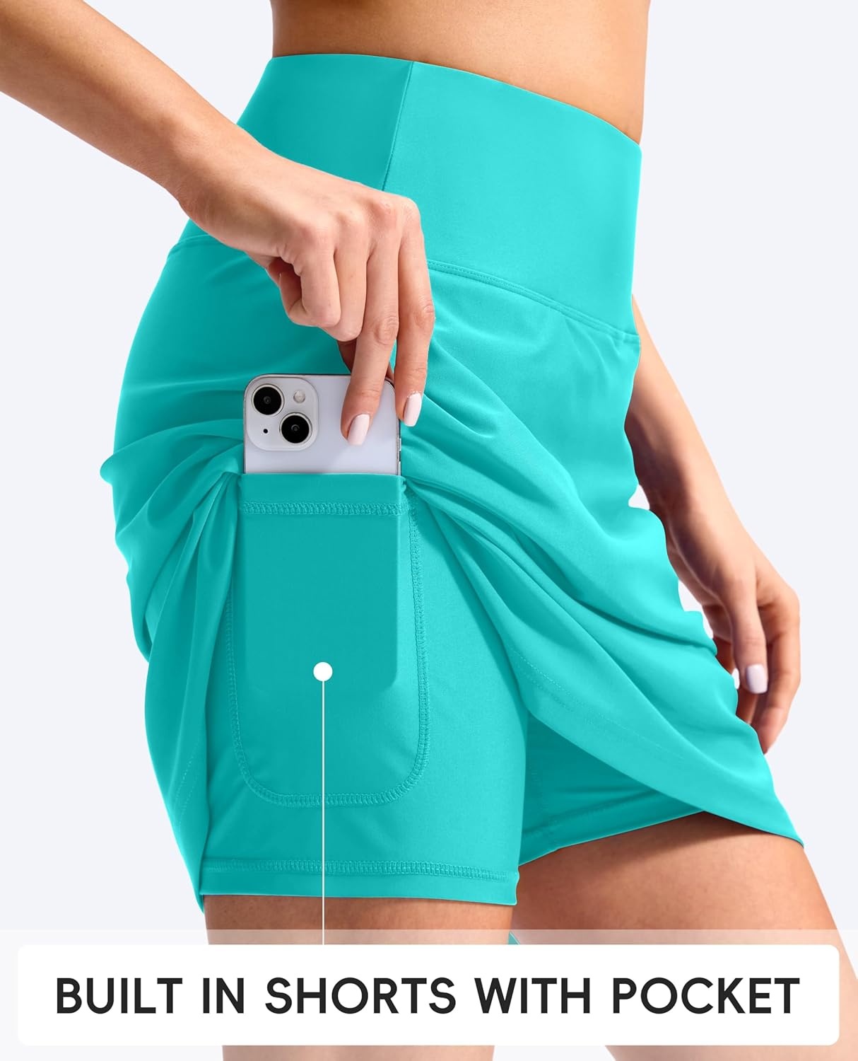 image:imageSANTINY 18 Long Swim Skirts for Women Tummy Control High Waisted Swimsuit Bottoms Modest Bathing Suit SkirtMint Green