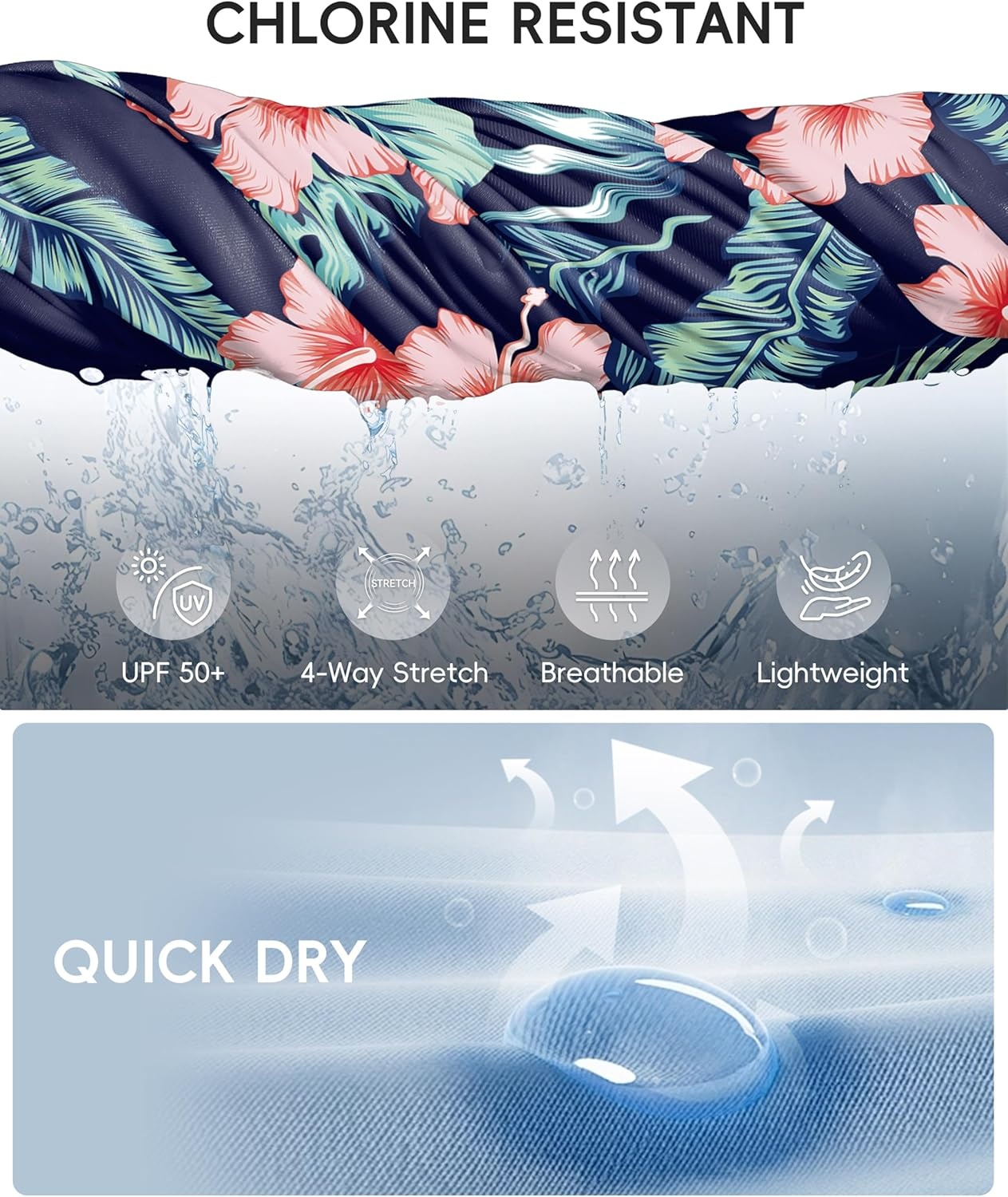 image:imageSANTINY 18 Long Swim Skirts for Women Tummy Control High Waisted Swimsuit Bottoms Modest Bathing Suit SkirtNavy Flower
