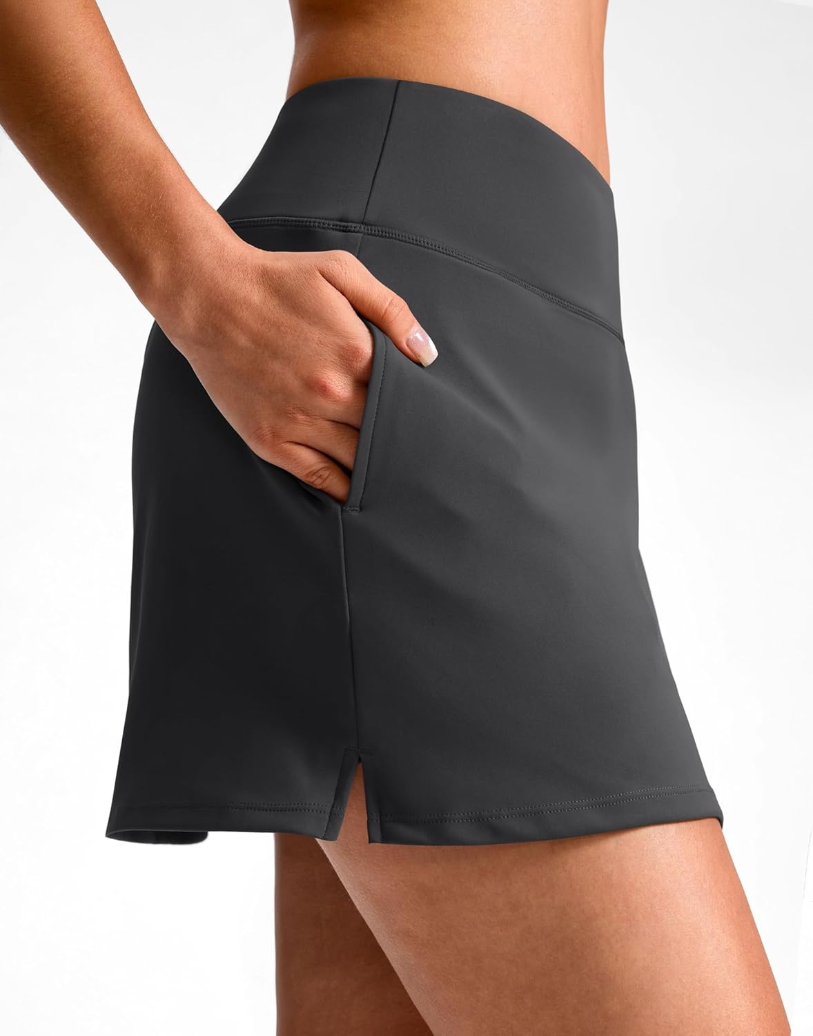 image:imageSANTINY 1416 Skorts for Women with 3 Pockets High Waisted Casual Golf Skort Pickleball Athletic Tennis SkirtDark Grey