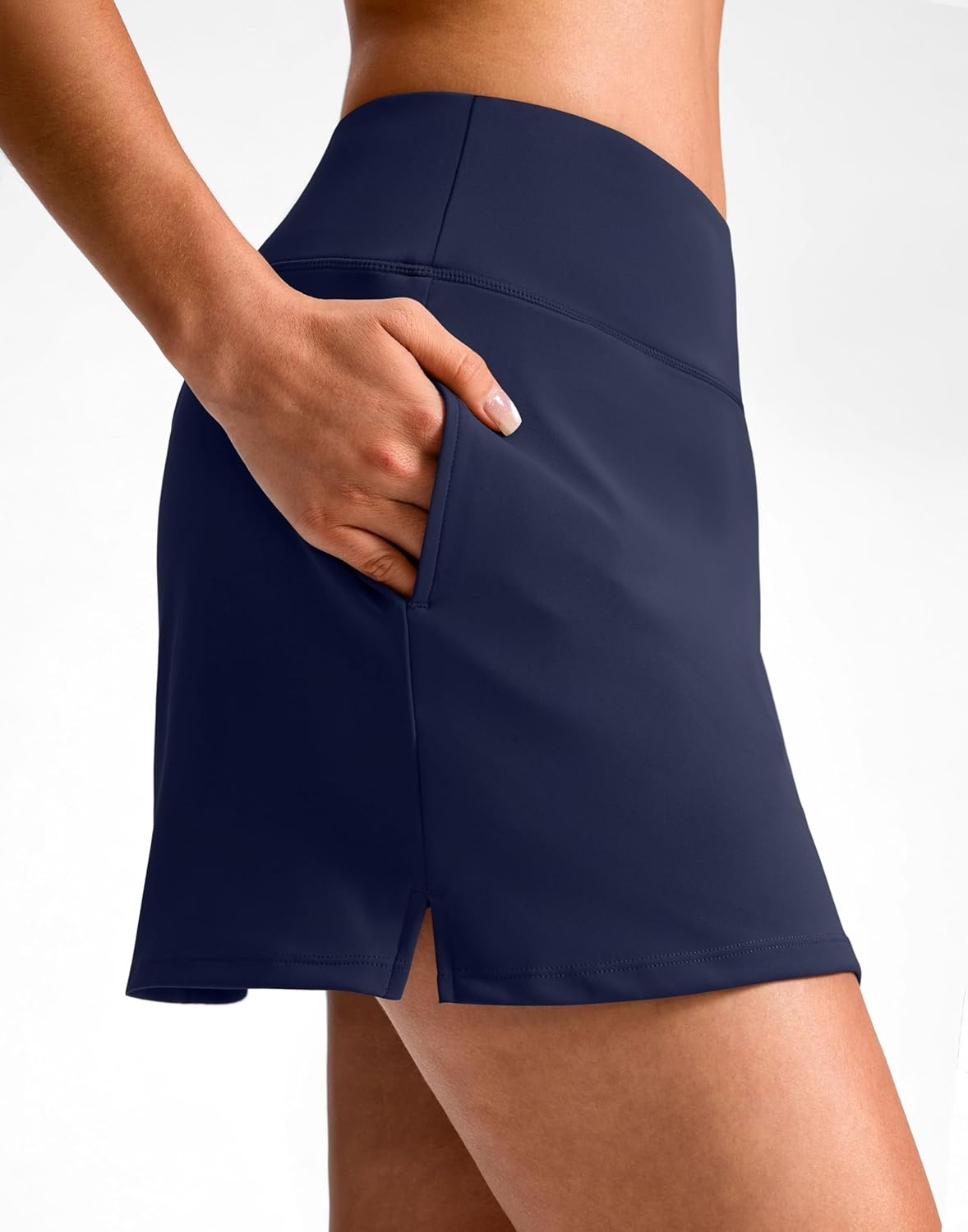 image:imageSANTINY 1416 Skorts for Women with 3 Pockets High Waisted Casual Golf Skort Pickleball Athletic Tennis SkirtNavy
