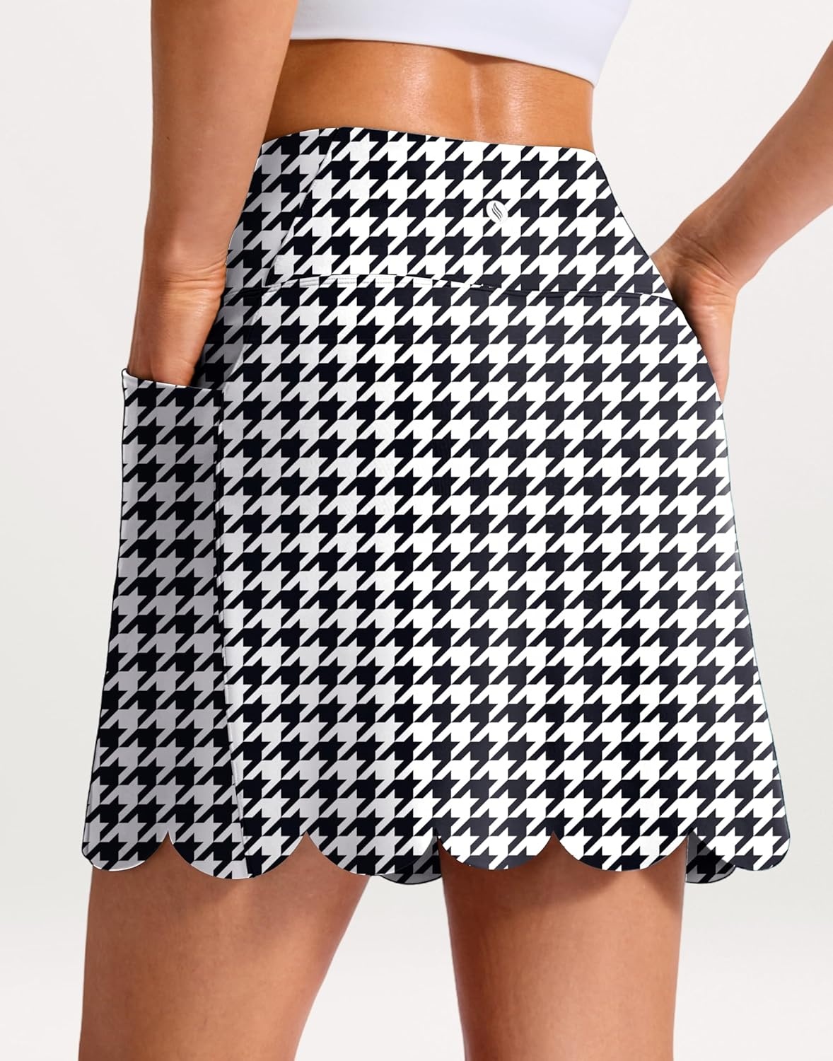 image:imageSANTINY 16 Skorts for Women with 4 Pockets High Waisted Scalloped Hem Athletic Tennis Skirt Golf Skort Dressy CasualHoundstooth