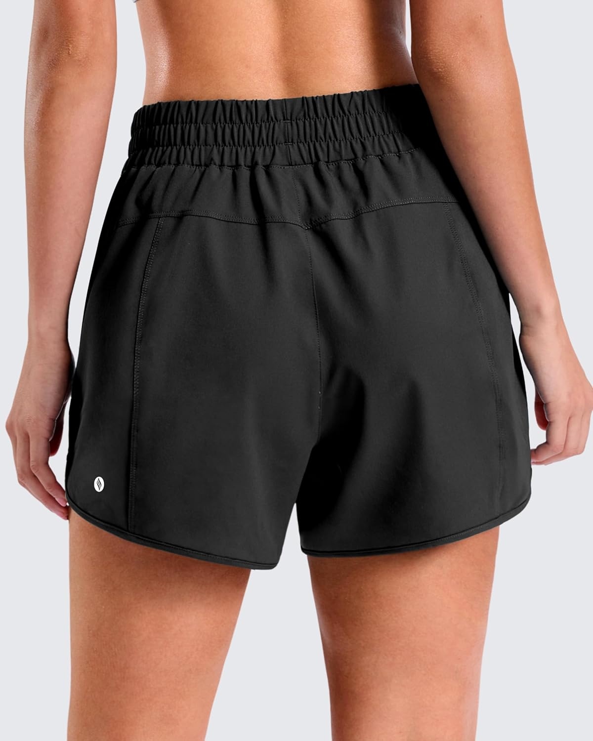image:imageSANTINY 34 Athletic Running Shorts for Women Dolphin High Waisted Quick Dry Workout Gym Shorts with Zipper PocketBlack