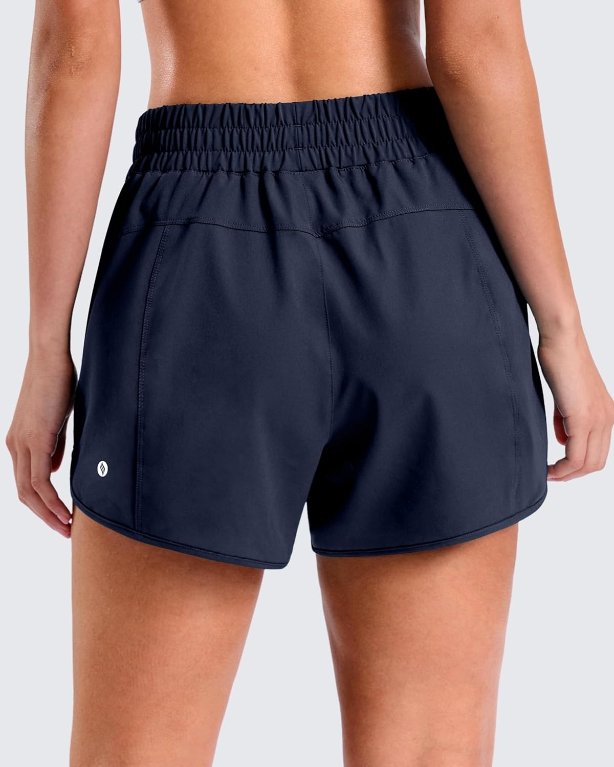 image:imageSANTINY 34 Athletic Running Shorts for Women Dolphin High Waisted Quick Dry Workout Gym Shorts with Zipper PocketCnavy