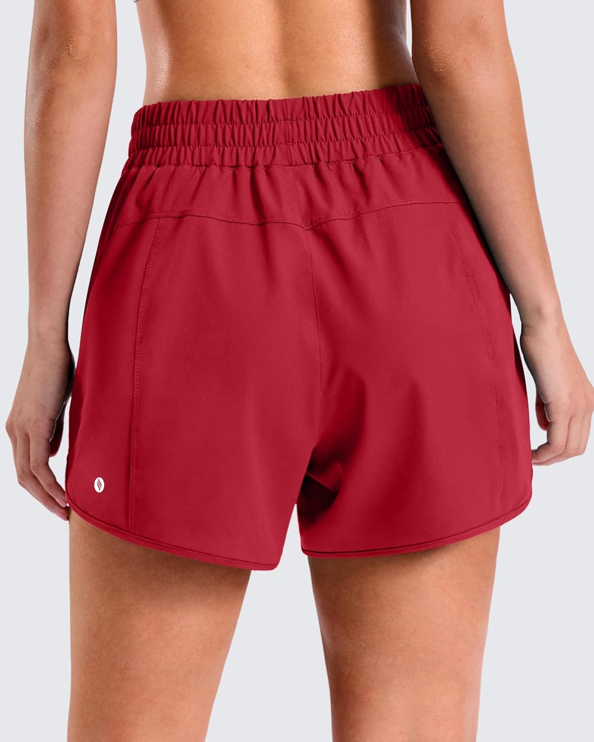 image:imageSANTINY 34 Athletic Running Shorts for Women Dolphin High Waisted Quick Dry Workout Gym Shorts with Zipper PocketCred