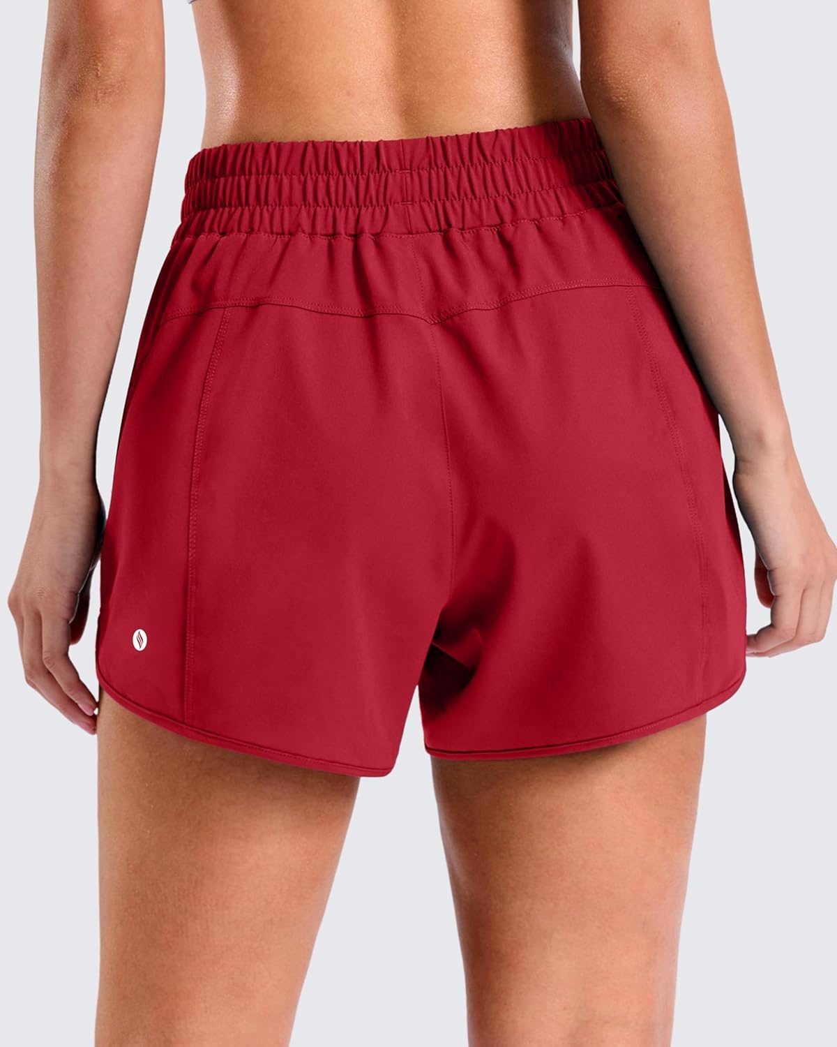 image:imageSANTINY 34 Athletic Running Shorts for Women Dolphin High Waisted Quick Dry Workout Gym Shorts with Zipper PocketCred