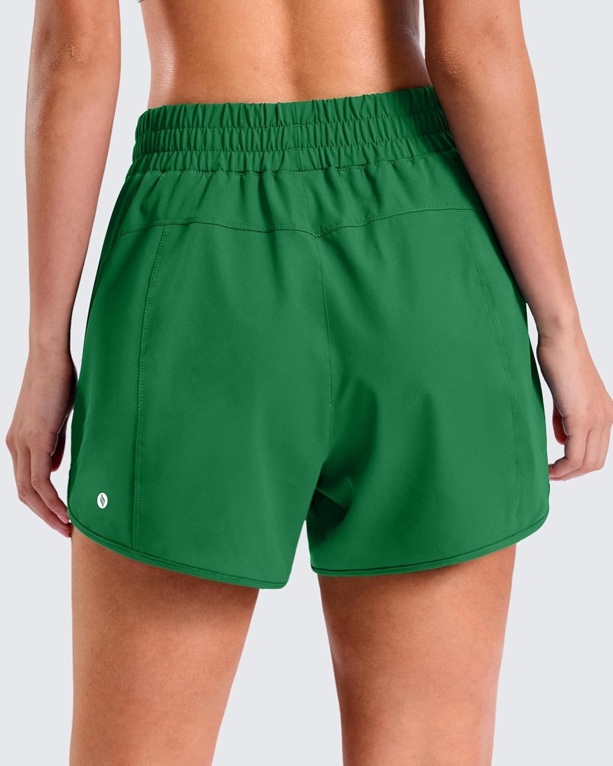 image:imageSANTINY 34 Athletic Running Shorts for Women Dolphin High Waisted Quick Dry Workout Gym Shorts with Zipper PocketGreen