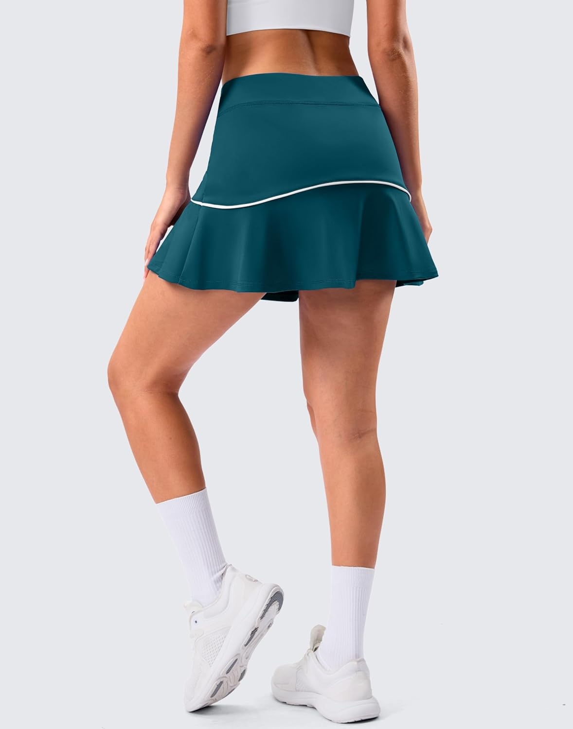 image:imageSANTINY Tennis Skirts for Women Pleated Athletic Skirt with 2 Pockets Stretchy Shorts Causal Pickleball Golf SkortDark Teal