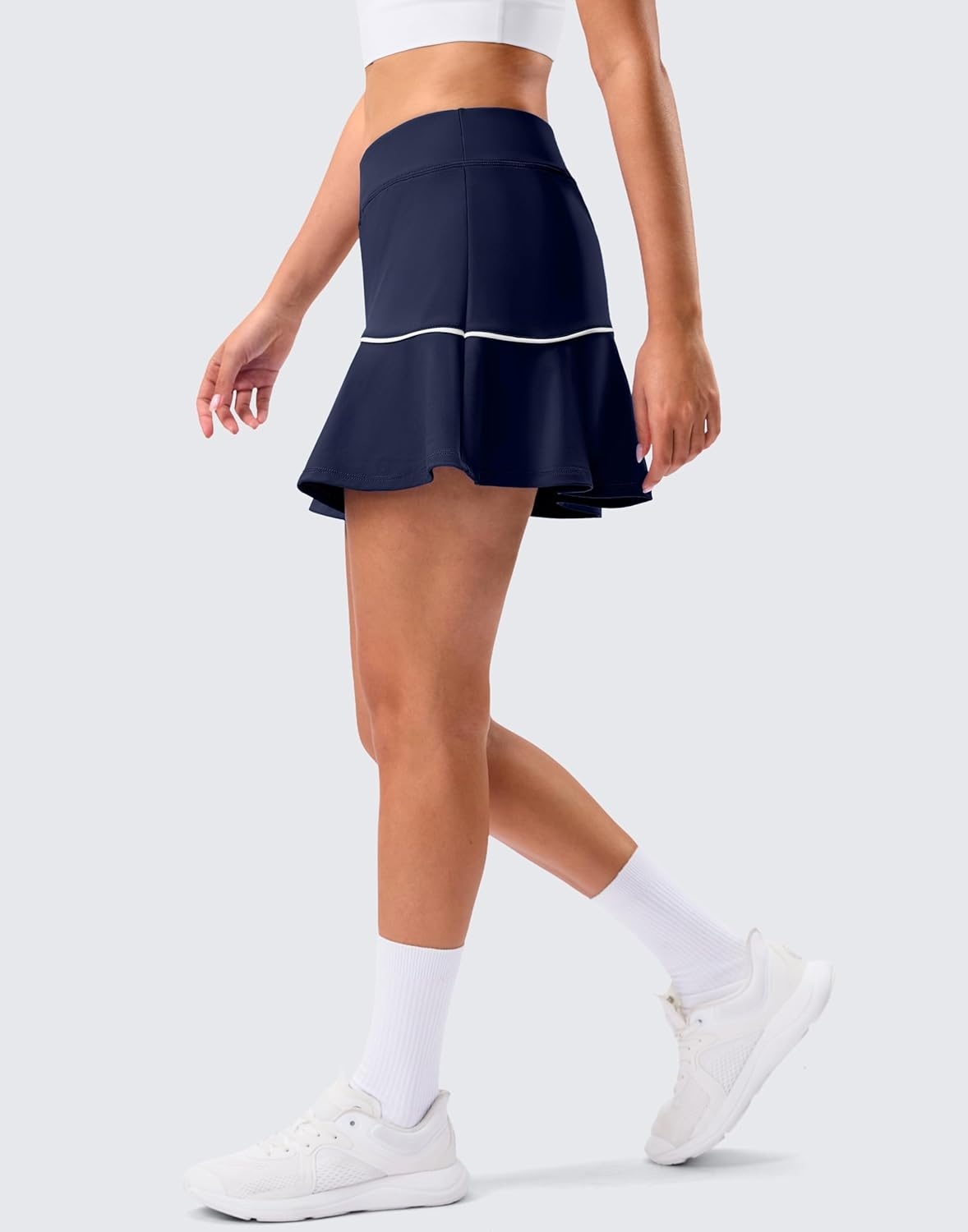 image:imageSANTINY Tennis Skirts for Women Pleated Athletic Skirt with 2 Pockets Stretchy Shorts Causal Pickleball Golf SkortNavy