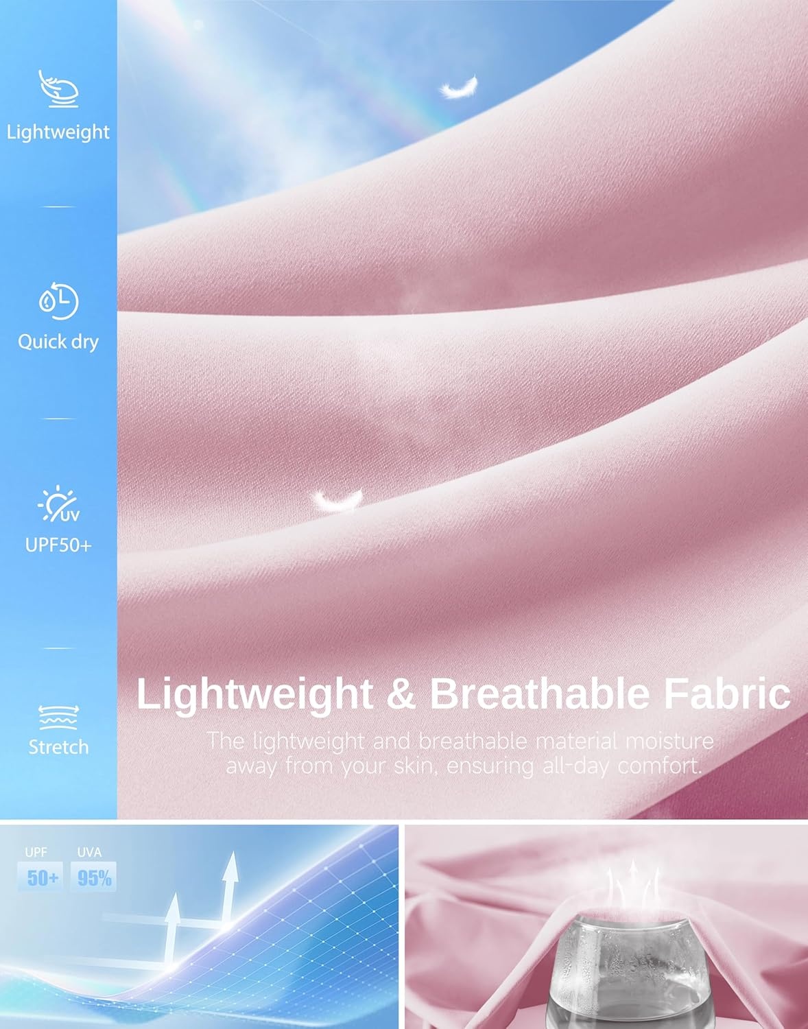 image:imageSANTINY Womens 5 Running Shorts with 2 Zipper Pockets Lightweight Quick Dry Gym Workout Athletic Shorts for WomenLight Pink