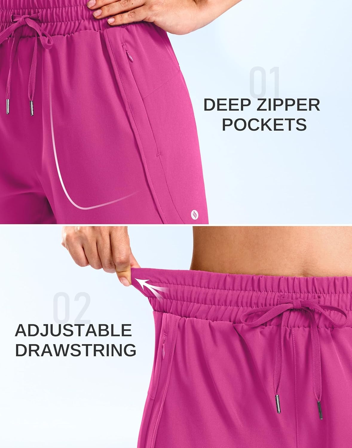 image:imageSANTINY Womens 5 Running Shorts with 2 Zipper Pockets Lightweight Quick Dry Gym Workout Athletic Shorts for WomenRose