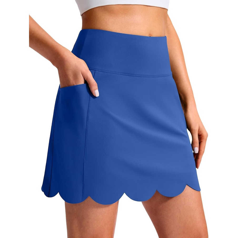 image:imageSANTINY 16 Skorts for Women with 4 Pockets High Waisted Scalloped Hem Athletic Tennis Skirt Golf Skort Dressy CasualRoyal Blue