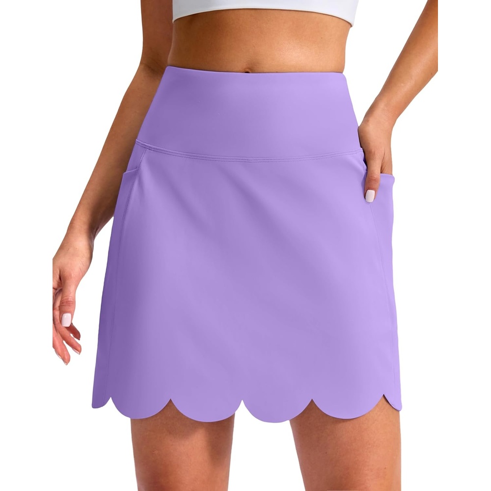 image:imageSANTINY 16 Skorts for Women with 4 Pockets High Waisted Scalloped Hem Athletic Tennis Skirt Golf Skort Dressy CasualViolet