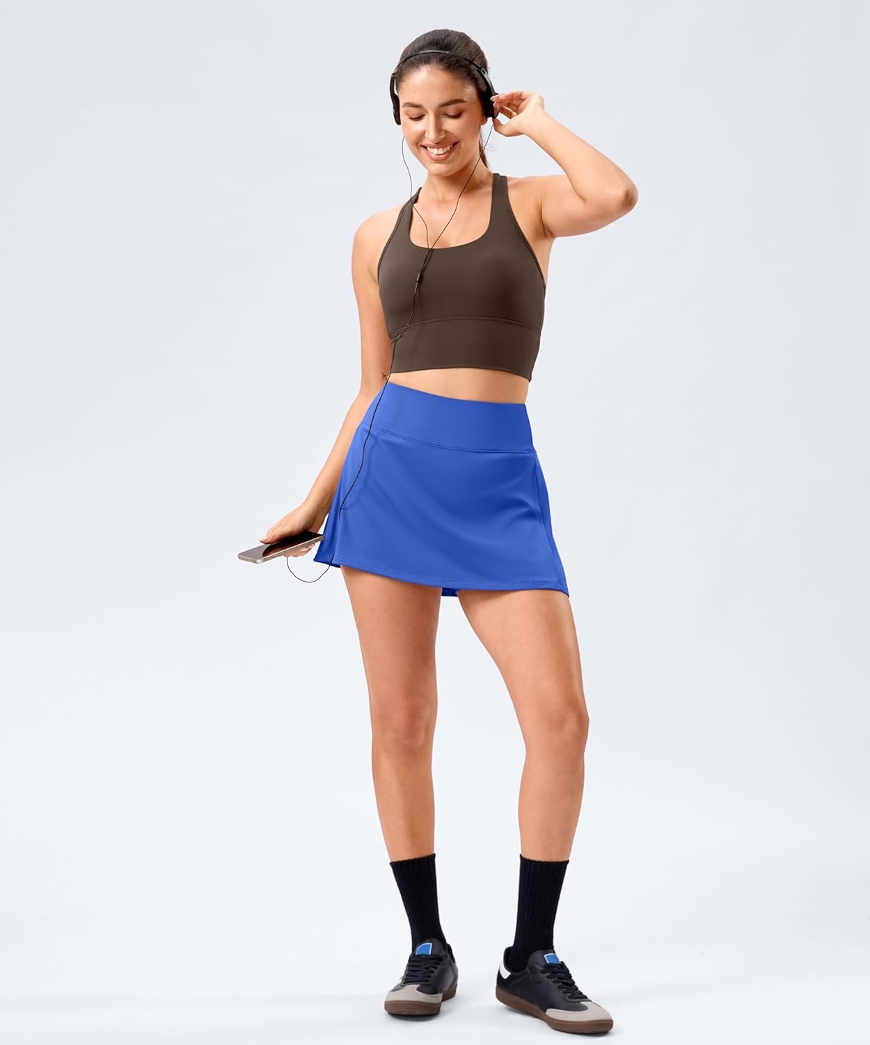image:imageSANTINY 135 Skorts for Women Pleated Tennis Golf Skirts Mini High Waisted Stretch Athletic Skorts Pockets for PickballRoyal Blue