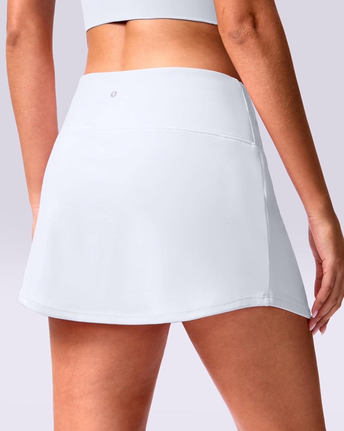 image:imageSANTINY 14 Skorts for Women Tennis Golf Skirt A Line Curved Hem High Waisted Athletic Mini Skirt with 2 Inner PocketsA White