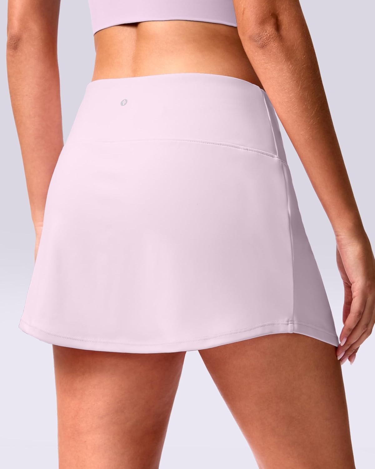 image:imageSANTINY 14 Skorts for Women Tennis Golf Skirt A Line Curved Hem High Waisted Athletic Mini Skirt with 2 Inner PocketsLight Pink