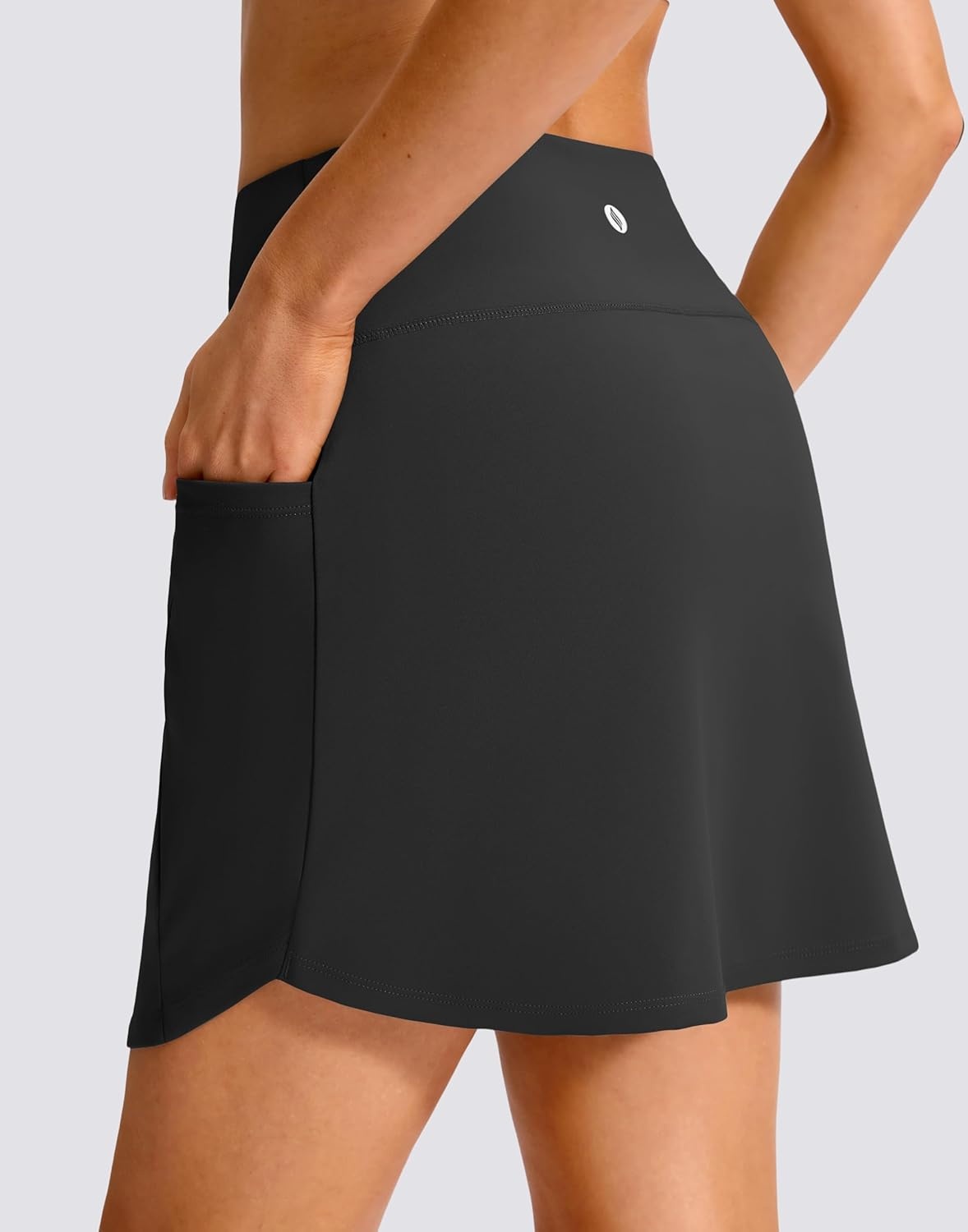 image:imageSANTINY 16 Skorts for Woman with 4 Side Pockets High Waisted Stretch Pickleball Athletic Skirts Casual Tennis Golf SkirtsBlack