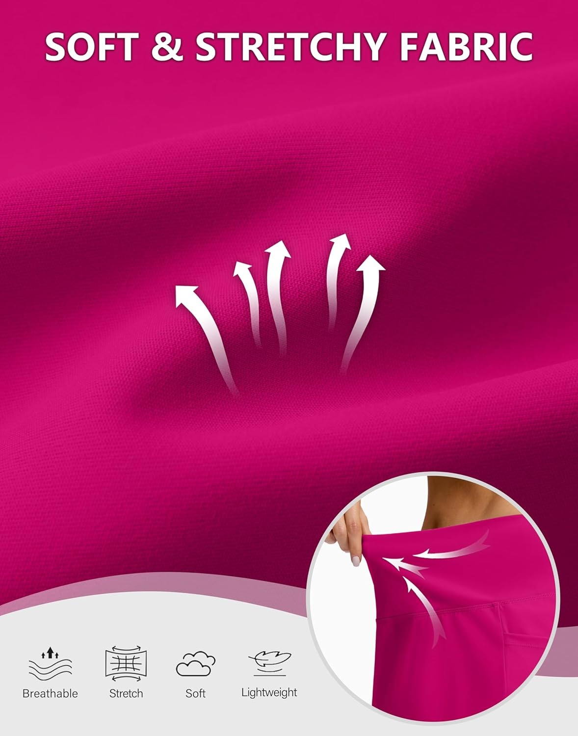 image:imageSANTINY 16 Skorts for Woman with 4 Side Pockets High Waisted Stretch Pickleball Athletic Skirts Casual Tennis Golf SkirtsRose