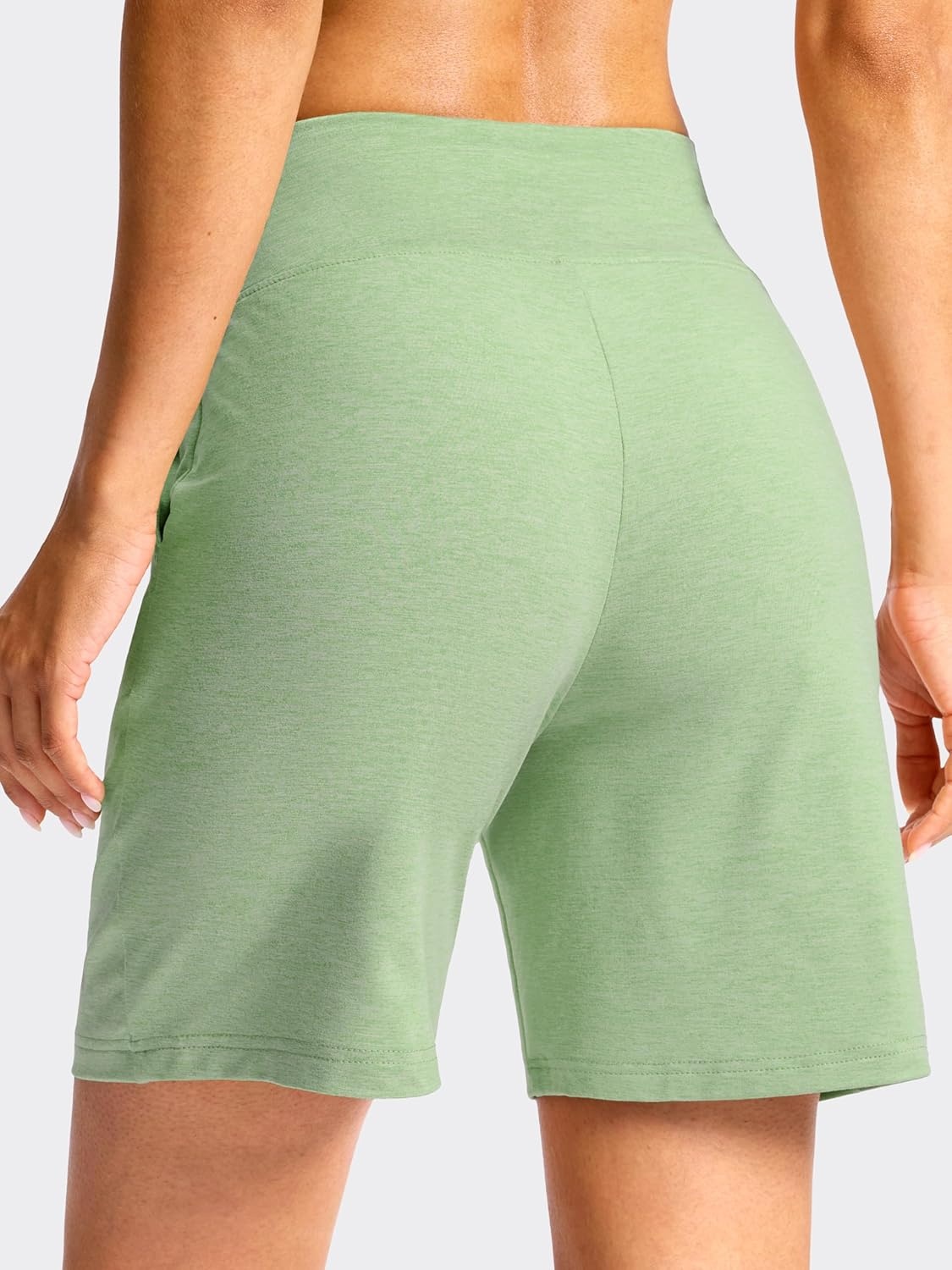 image:imageSANTINY Womens 79 Bermuda Long Shorts Lightweight High Waisted Walking Casual Running Workout Athletic Short with PocketsGreen