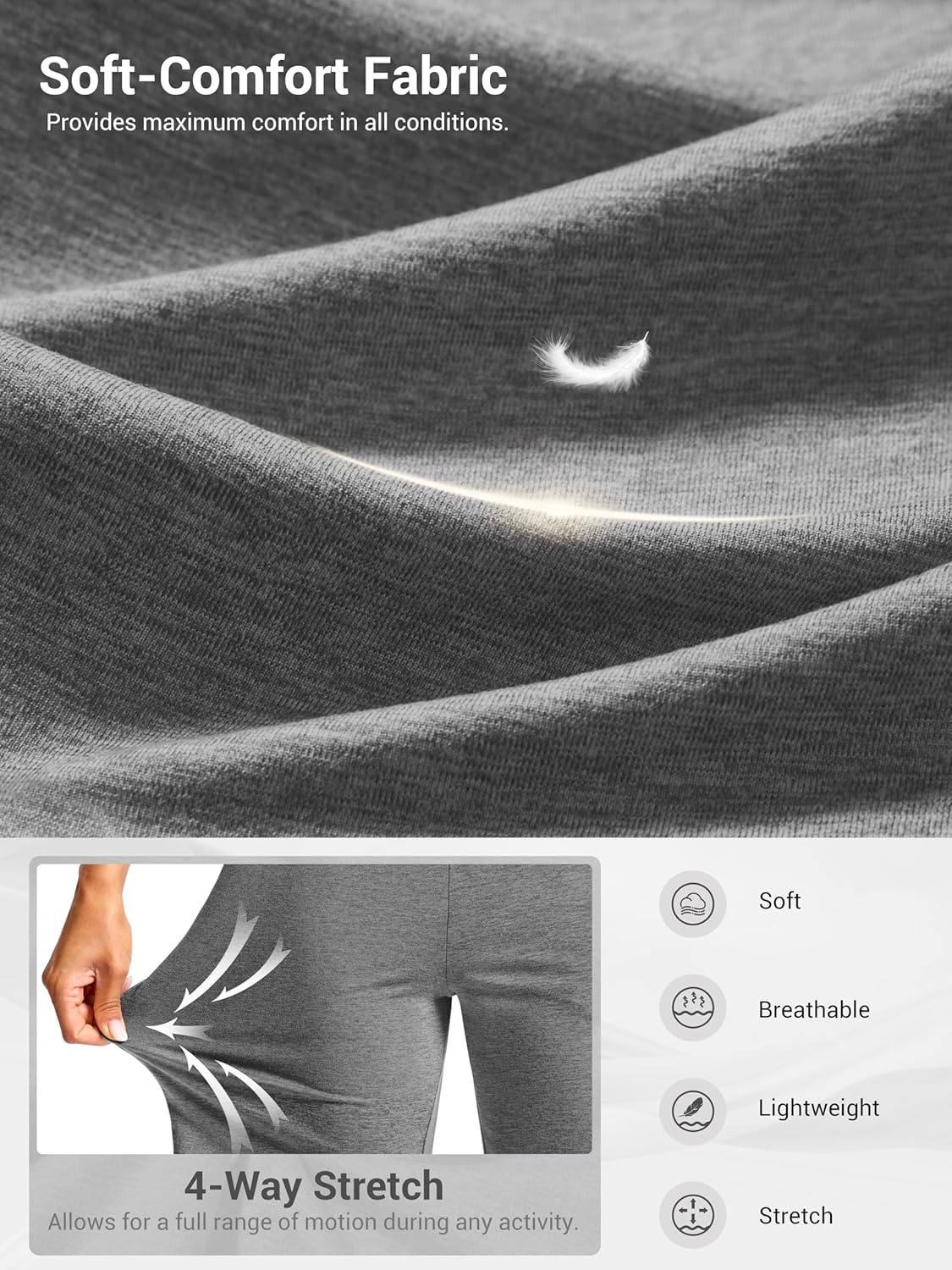 image:imageSANTINY Womens 79 Bermuda Long Shorts Lightweight High Waisted Walking Casual Running Workout Athletic Short with PocketsGrey