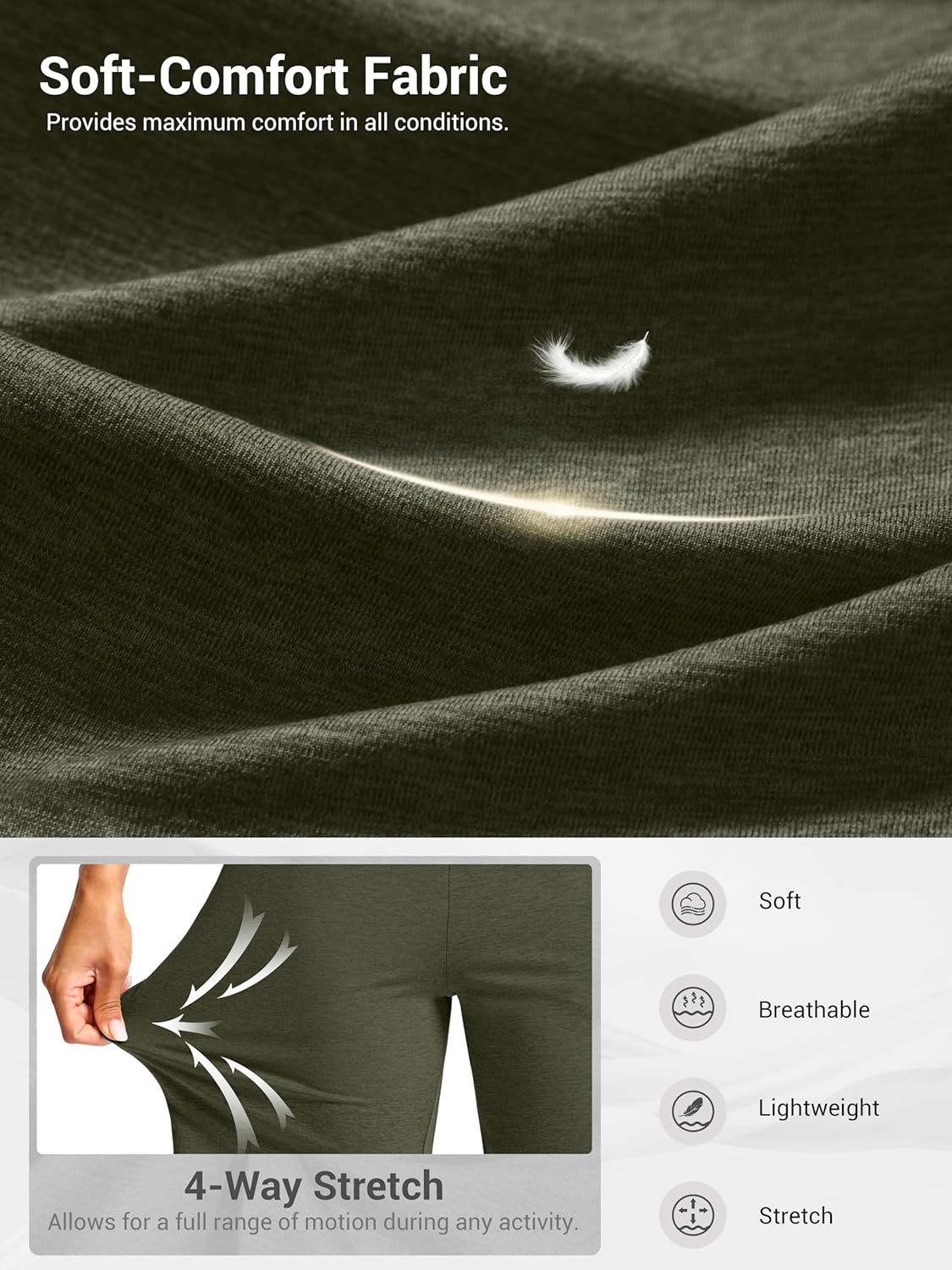 image:imageSANTINY Womens 79 Bermuda Long Shorts Lightweight High Waisted Walking Casual Running Workout Athletic Short with PocketsOlive