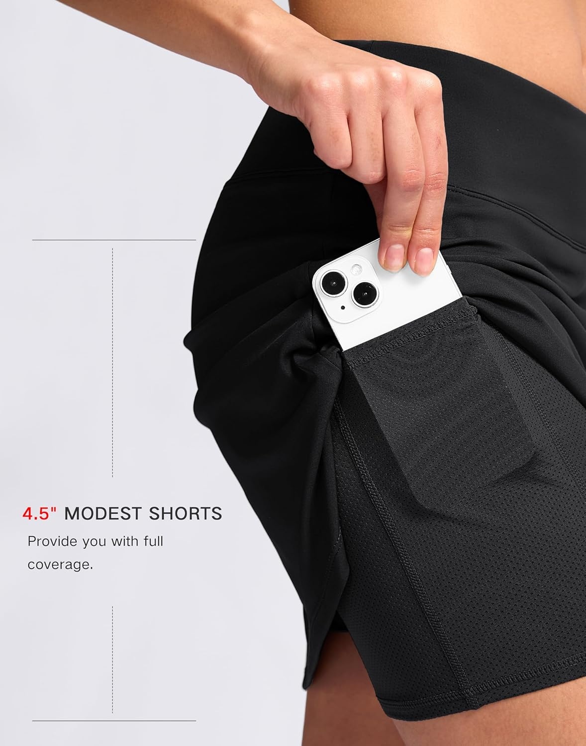 image:imageSANTINY 16 Skorts for Women with 2 Pockets High Waisted A Line Pickleball Golf Skort Casual Athletic Tennis SkirtBlack