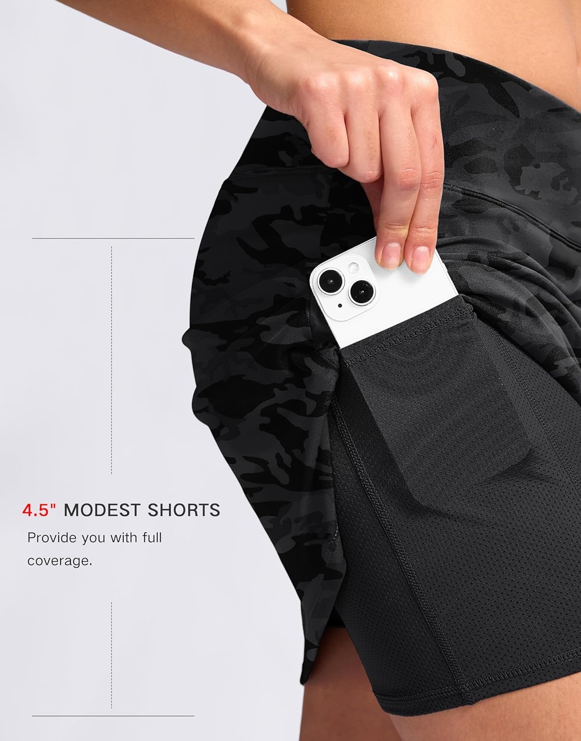 image:imageSANTINY 16 Skorts for Women with 2 Pockets High Waisted A Line Pickleball Golf Skort Casual Athletic Tennis SkirtGrey Camo