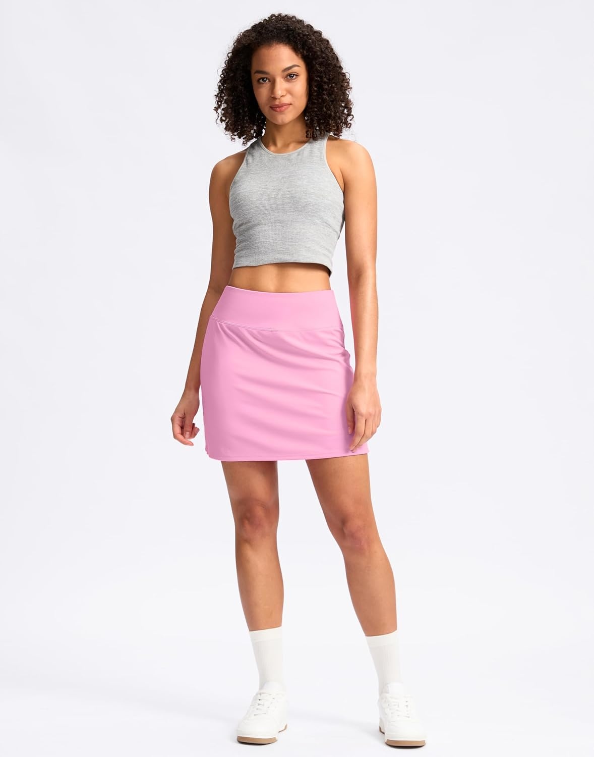 image:imageSANTINY 16 Skorts for Women with 2 Pockets High Waisted A Line Pickleball Golf Skort Casual Athletic Tennis SkirtPink