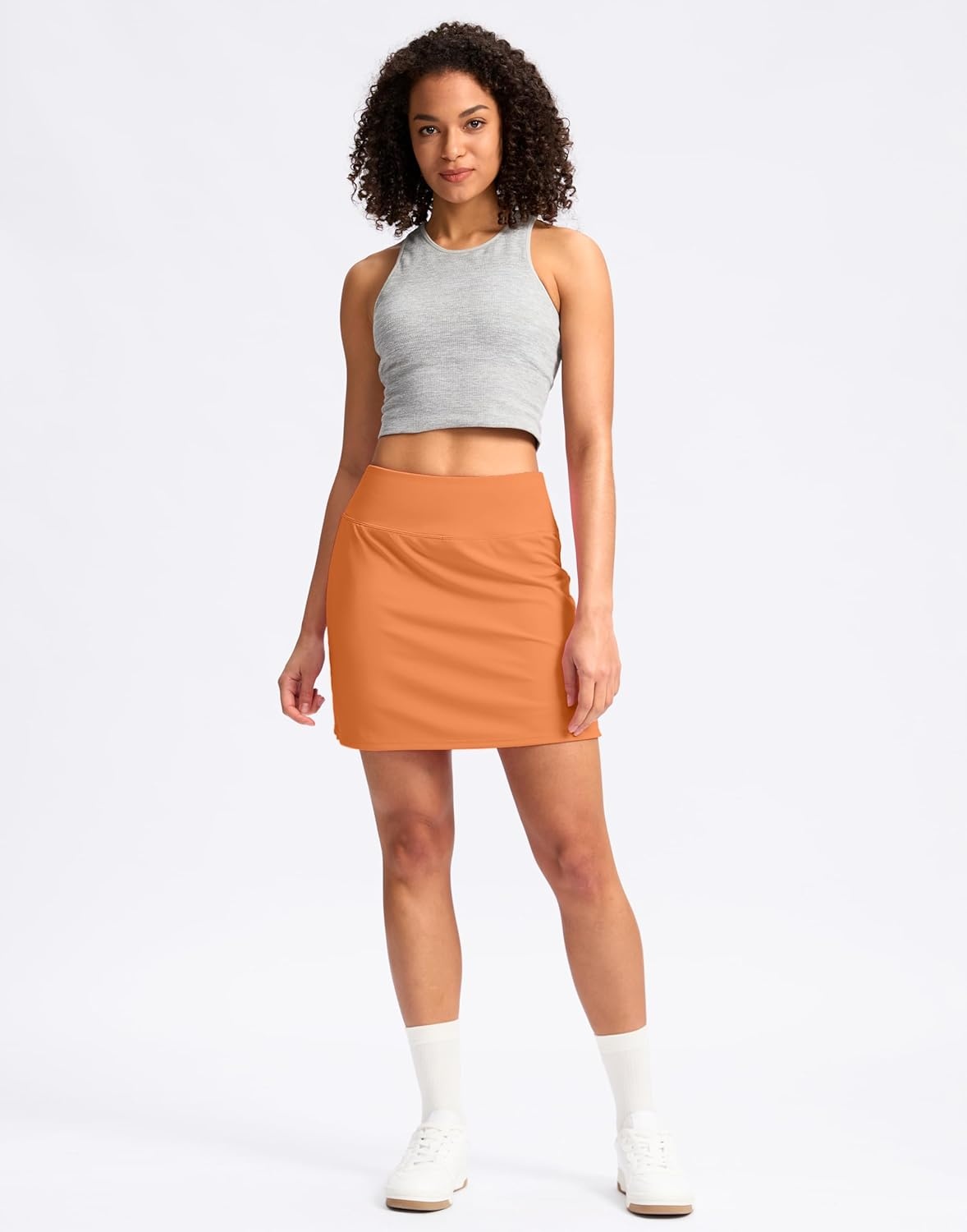 image:imageSANTINY 16 Skorts for Women with 2 Pockets High Waisted A Line Pickleball Golf Skort Casual Athletic Tennis SkirtPumpkinorange