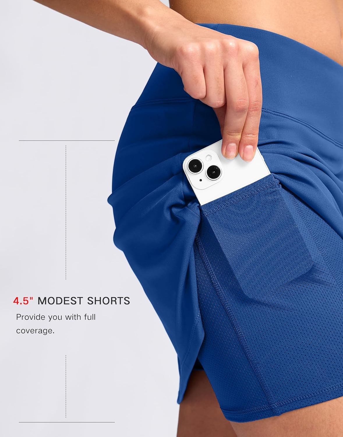 image:imageSANTINY 16 Skorts for Women with 2 Pockets High Waisted A Line Pickleball Golf Skort Casual Athletic Tennis SkirtRoyal Blue