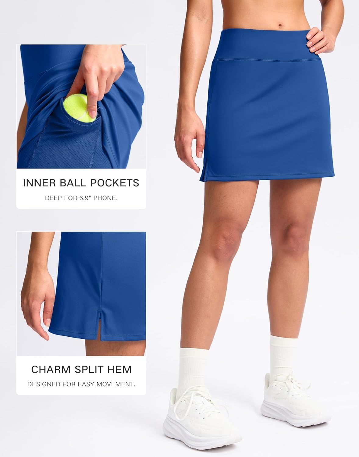 image:imageSANTINY 16 Skorts for Women with 2 Pockets High Waisted A Line Pickleball Golf Skort Casual Athletic Tennis SkirtRoyal Blue